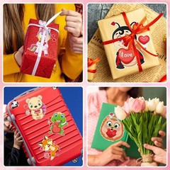 36 Waterproof Valentine Animal Stickers – Perfect for Kids’ Crafts and Parties
