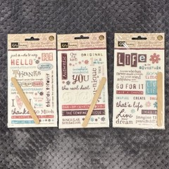 Kelly Panacci Multicolor Rub-On Transfers Words & Phrases Lot of 3 RMKSCBT10