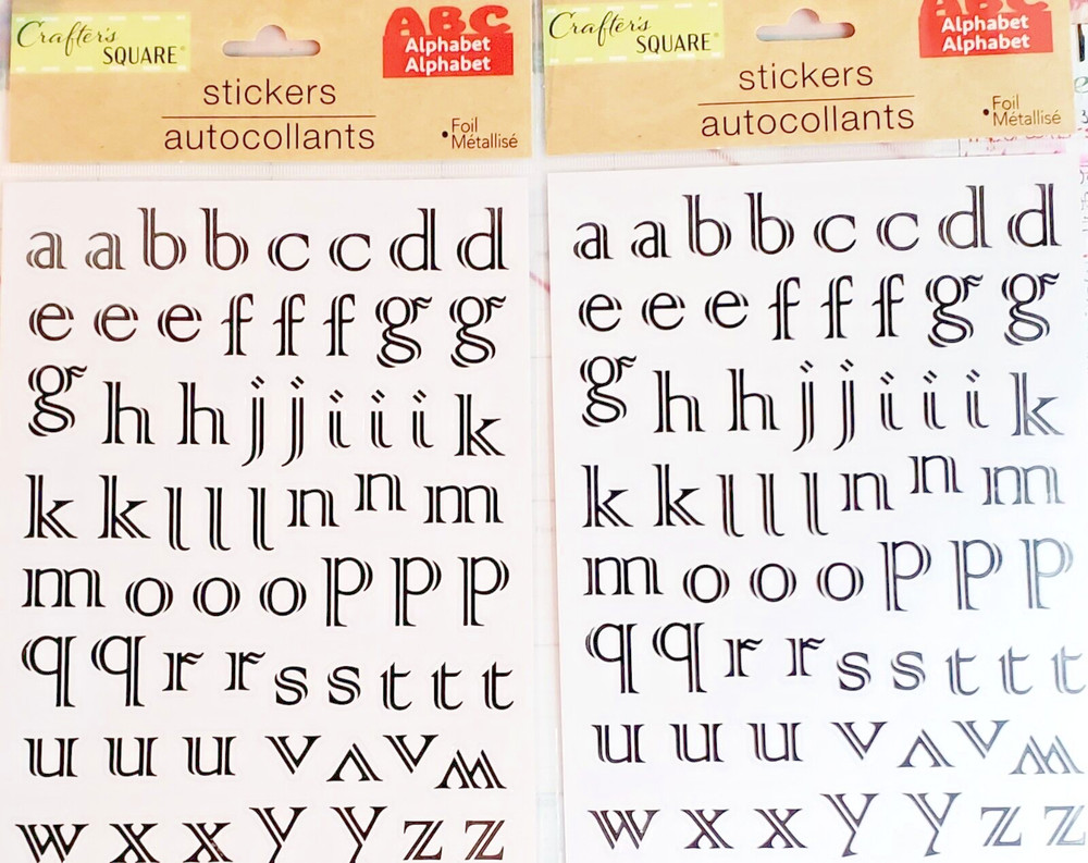 Lot of 2 Silver Foil Lower Case Alphabet ABC’s Stickers Crafters Square