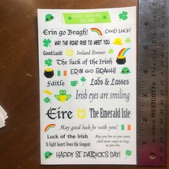 1 Mrs Grossmans Card Captions Ireland Stickers St Patricks Irish Clover Luck