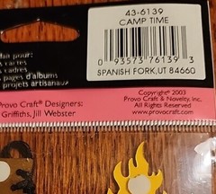 PROVO CRAFT STAND-OUTS PAPER SCULPTURE STICKERS CAMP TIME CAMPING TENT FIRE 3D
