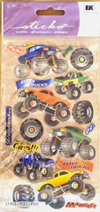 Sticko BIG TRUCKS MONSTER TRUCKS Binder Sheet Scrapbook Stickers Prismatic NEW