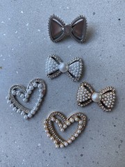 Craft embellshment Rhinestone and Pearl Bow or Heart Shape