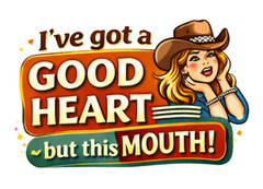 Good Heart But This Mouth Sticker Cowgirl Attitude Western Humor Country Girl