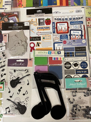 School, Sports, & Music Scrapbook Crafting Kit – Paper, Die Cuts, Stickers