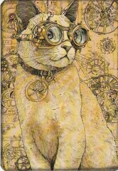 Huge Lot of Junk Journal Art Cards, Steampunk Animals 31pcs, 4″ x 6″