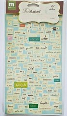 making memories FLEA MARKET Word Fetti Stickers – 168 pcs