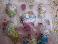NOS Vtg Stickety-Doo-Da Cupcakes Ice Cream Puffy Sprinkles Stickers 2 sheets 34
