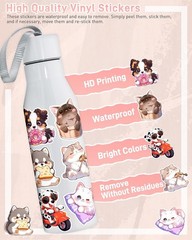 200 Pcs Cute Cartoon Cat and Dog Stickers Pack for Kids Adults | Kawaii Pet C…