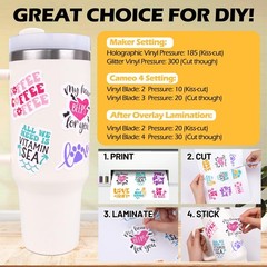 TECKWRAP Glossy Laminating Sheets Clear Laminate Sheets for Inkjet Printable …