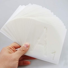 50 Unfinished Blank Wood Pieces 4 Inch with 26 Letters Stencils for Wall Deco…