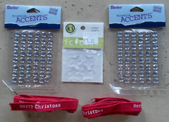 Mixed Lot Christmas Holiday Themed Metal Wood Ribbon Plastic Embellishments M