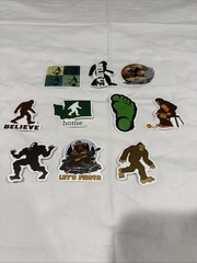 Lot of 10 Assorted Outdoor Bigfoot Sasquatch Yeti Swamp Ape Believe Stickers