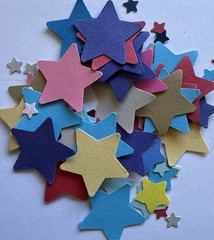 COLORFUL STAR ASSORTMENT Die-Cut Embellishments(75pc) Five Points•Card Making•
