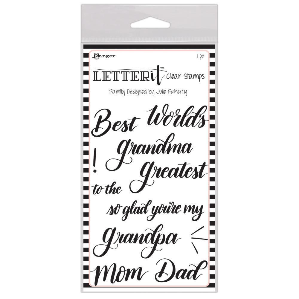 New LETTER IT Ranger rubber stamp CLEAR STAMP SET FAMILY WORDS free USA ship