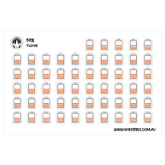 50% Half Energy Level Battery Stickers – Planner Icons for Productivity and Mood