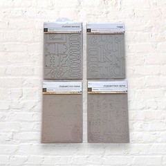 4 Pks Chipboard Asst Alphabet Letters & Elements Self-Adhesive Basic Grey 300+