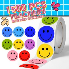 1500 Pcs Encouragement Stickers, Happy Face Stickers for Classroom, Multicolor