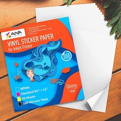 Glossy White Printable Vinyl Sheets – 50 Count, Perfect for Indoor & Outdoor Use