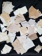 Vintage Assorted White Ivory Off White Fabric Scraps Slow Stitching – Lot of 30