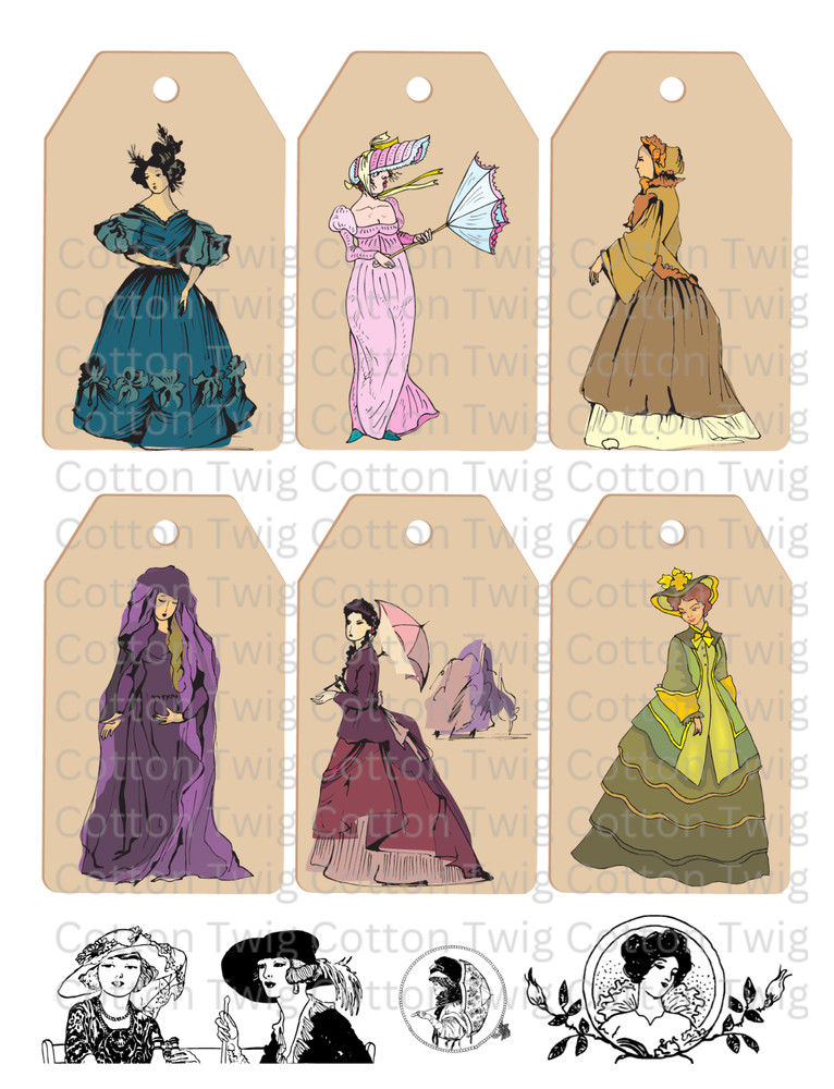 Timeless Treasures Pg 3 Collage Supplies Scrapbook Junk Journal Card Toppers