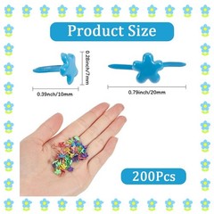 200 PCS Flower Paper Fasteners Multicolor Iron Metal Split Pins for Crafts