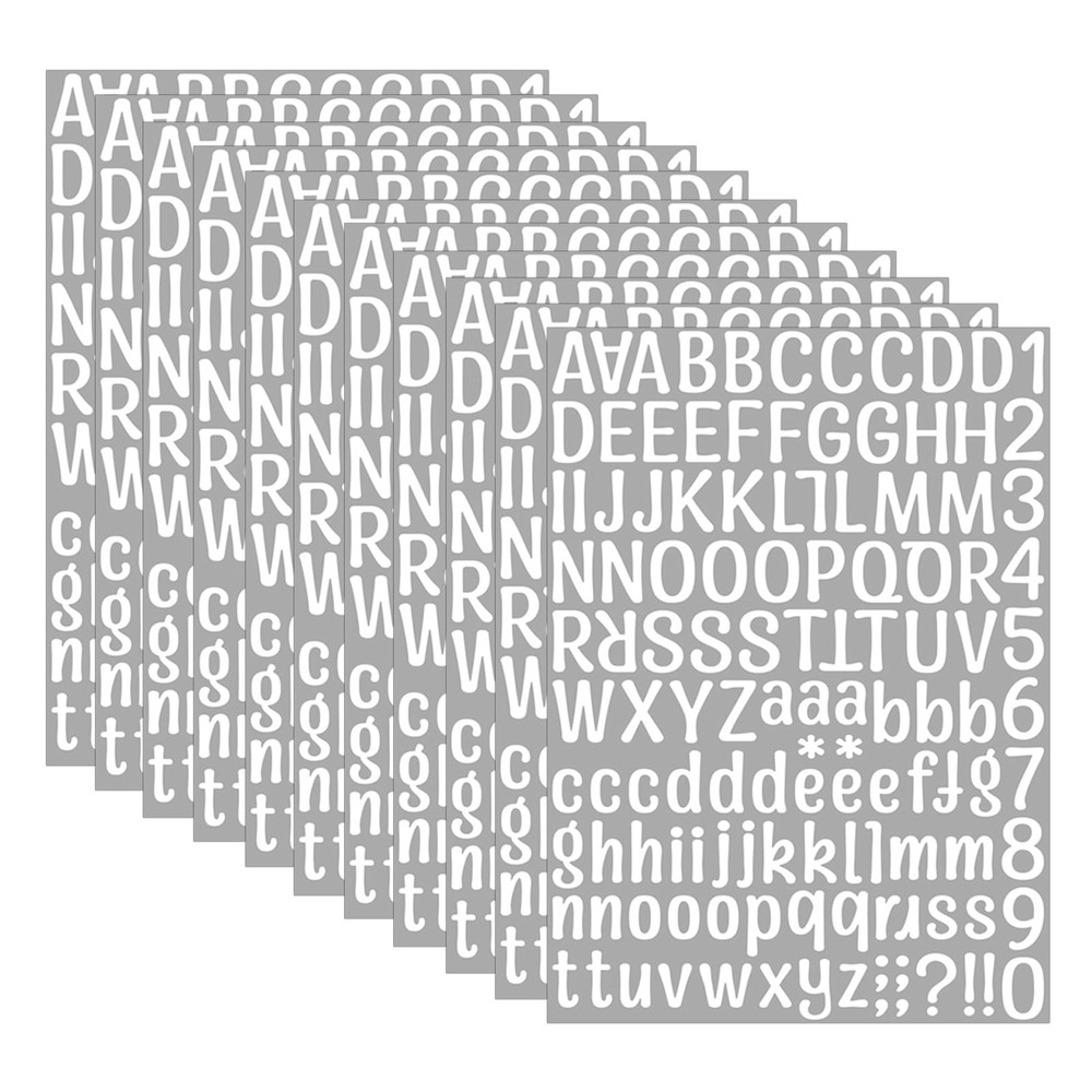 2772Pcs Alphabet Stickers 22 Sheets 1 Inches Number White