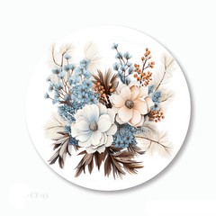 Stunning BOHO Blue and White Flowers Envelopes Favors Stickers Envelope Seals