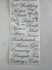 Bride Sticker ROLL NRN Designs Scrapbook Stickers Wedding Titles Gold