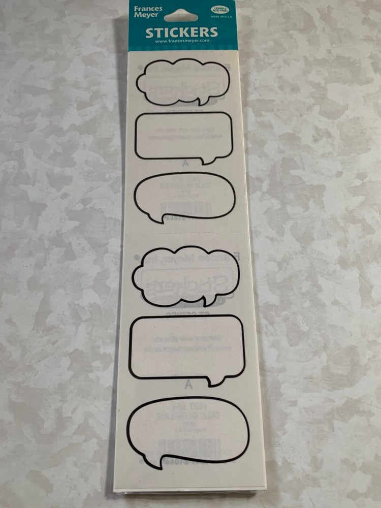 FMI FRANCES MEYER STICKERS 4 SHTS TALK BUBBLES TALKING BUBBLES 12PCS