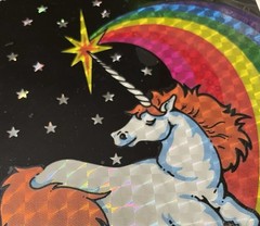 Vintage Extra Large So Much Fun Inc. Unicorn & Rainbow Prism Sticker Rare!