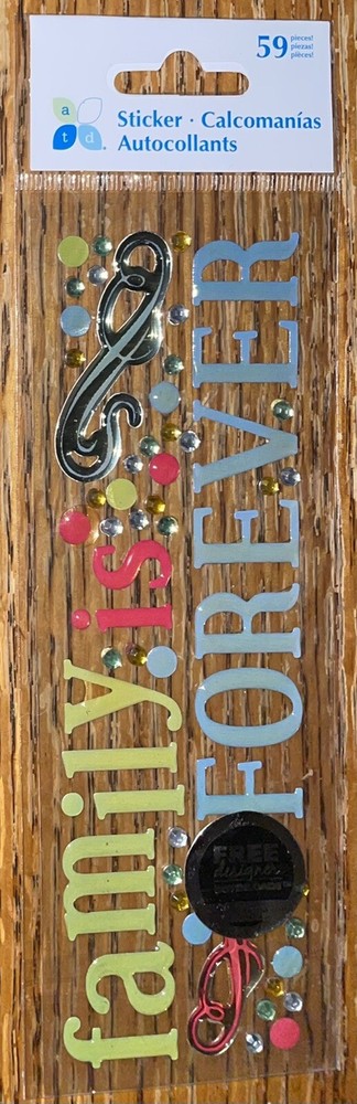 Momenta ATD Puffy ~Family Forever~ Title Swirl Dots 3D Scrapbook Stickers