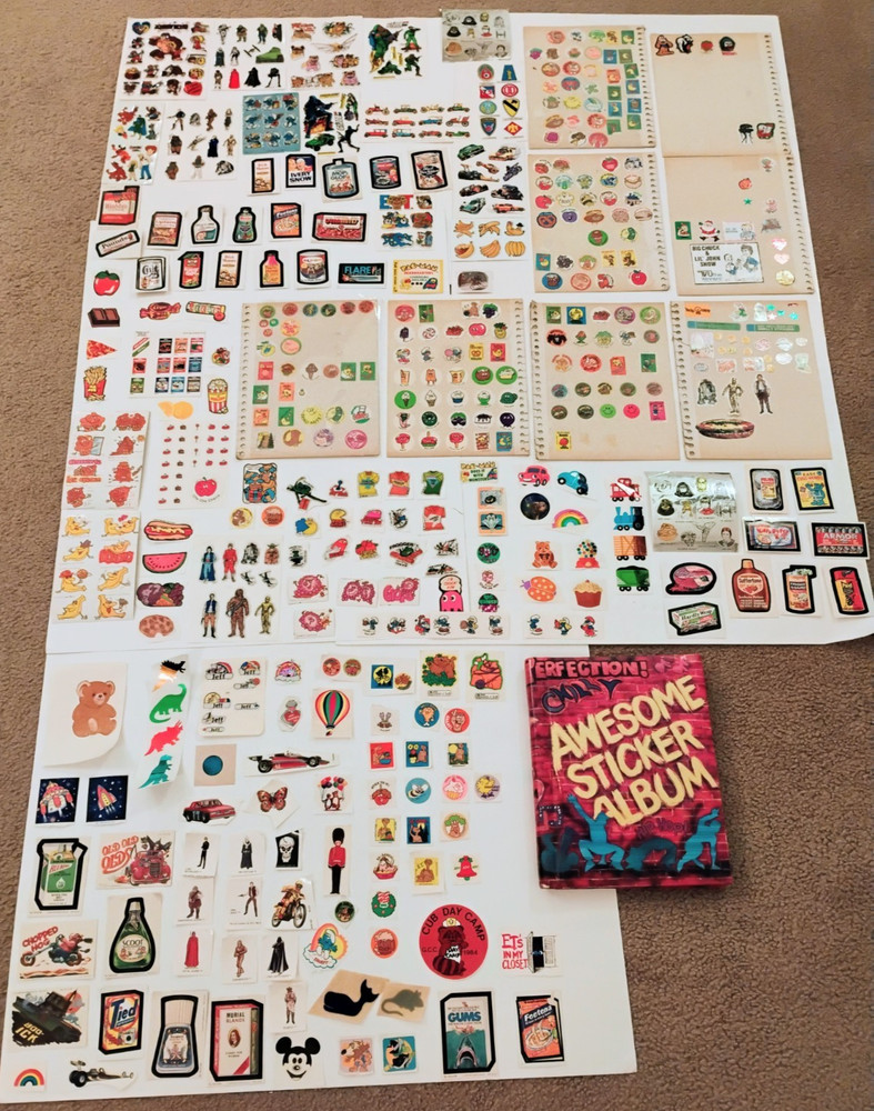 Vintage 1980s Stickers Lot With Mello Smellos Sticker Album Scratch & Sniff