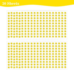 1800 PCS Gold Star Stickers, 30 Sheets Holographic Gold Star Sticker for Kids Re