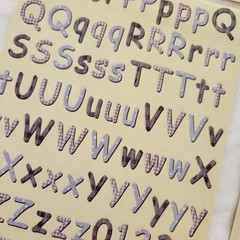Lot 7 Sheets NON-ADHESIVE Alphabet Letters Numbers Pink Blue Pastel More Vintage