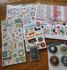 Echo Park Paper sets, chipboard stickers, Sticker book, embellishments
