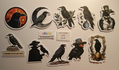 Crow – Bird – Stickers – 10 Pieces – Choose between 5 styles! See Description!