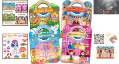 Reusable Puffy 3D Stickers – Dress Up Books with Princess, Mermaid, Fairy Themes