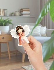 Little Praying Angel Vinyl Stickers Set Scrapbooking Laptop Waterbottle
