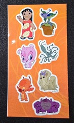 8 Item Disney Sticker Lot Lilo & Stitch, Winnie the Pooh, Jasmine, Pluto