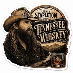 Chris Stapleton Tennessee Whiskey Sticker/Country/Country Music/Style 1