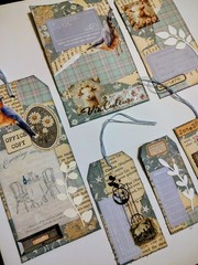 Handmade Junk Journal Collaged Tags – Set of 8 – Nature & Vintage Theme