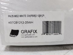 NEW Grafix 25 Pack White and Black Chipboard 12″ x 12″ Lot of 2