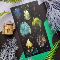 Stickii – Enchanted Castle Stickers – Fairytale Fantasy Sticker Sheet – Crafts