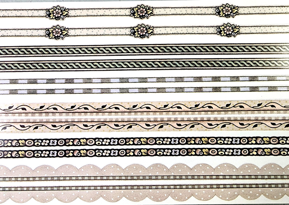 Vintage 1999 MAMBI Heritage Tints Borders Stickers 12″ Scrapbooking NOS 12 pcs