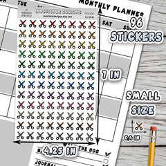 Scissors Stickers, Mini Icon Reminder Planner stickers, Journals, Scrapbooks
