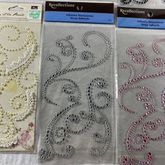 Swirl Swirls Flourish Bling AB Rhinestones Gems Recollections Stickers Lot Of 10