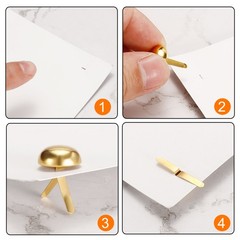 100pcs 8x16mm Mini Brads Round Paper Fasteners for Art Crafting, Bronze Tone