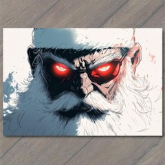 STICKER Scary Santa Claus Evil Grin Red Eyes Christmas Horror Holiday Crazy