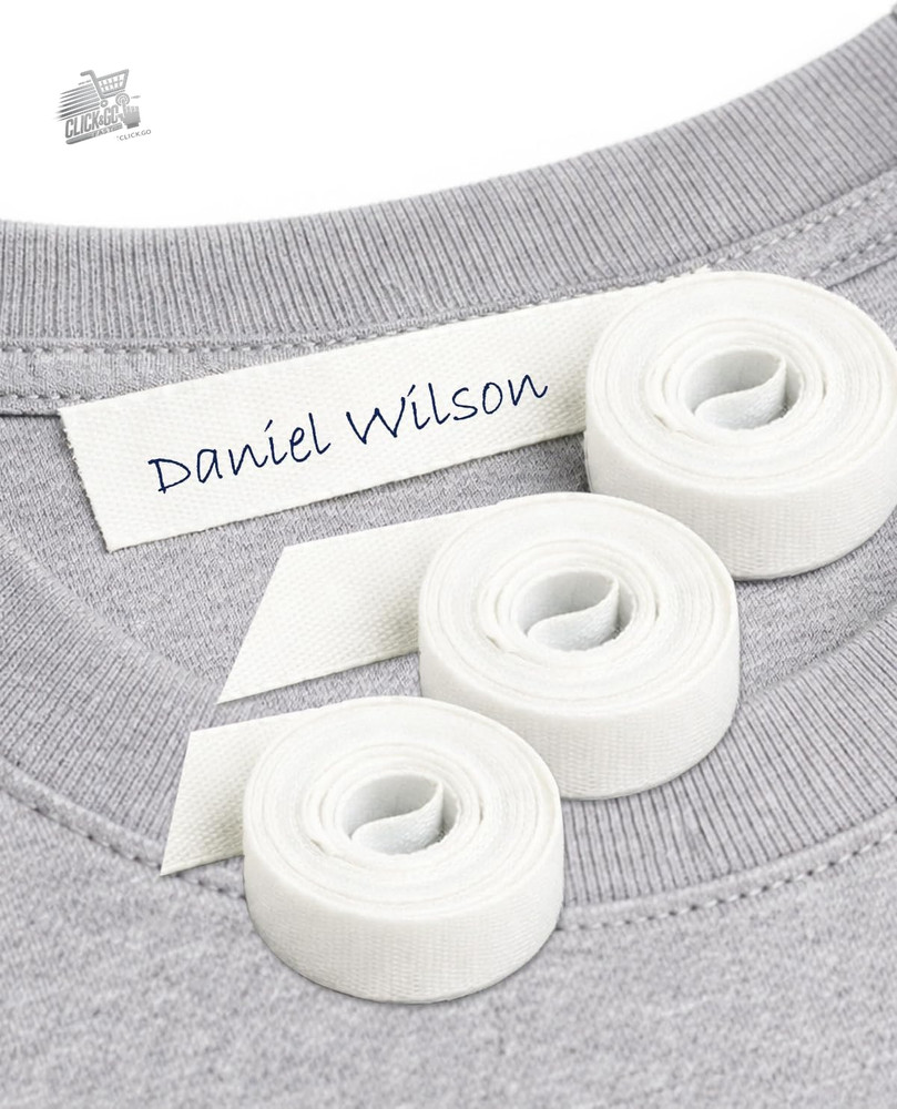 Heat Adhesive Fabric Labels 1cm 9m White Ribbon Dresses School Kids Writable